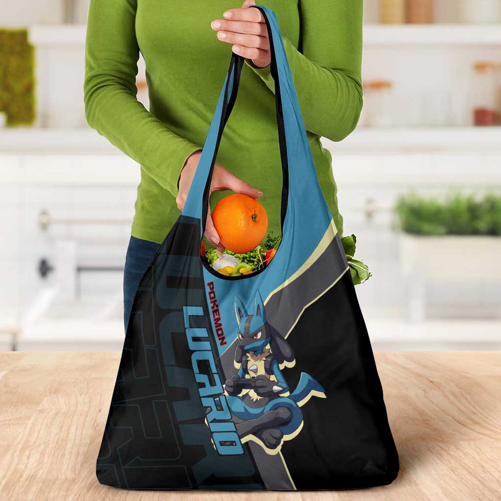 Lucario Poké Grocery Bag Edgy Retro Anime Style