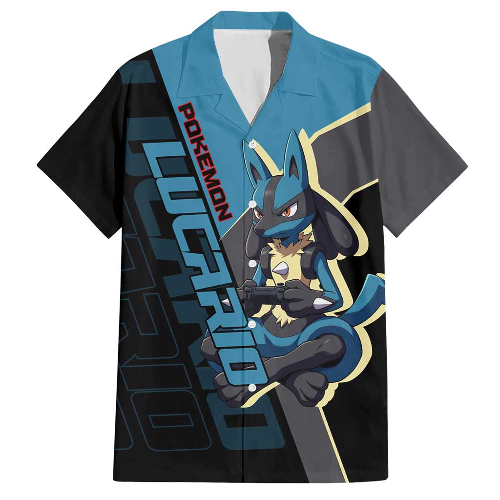 Lucario Poké Hawaiian Shirt Edgy Retro Anime Style