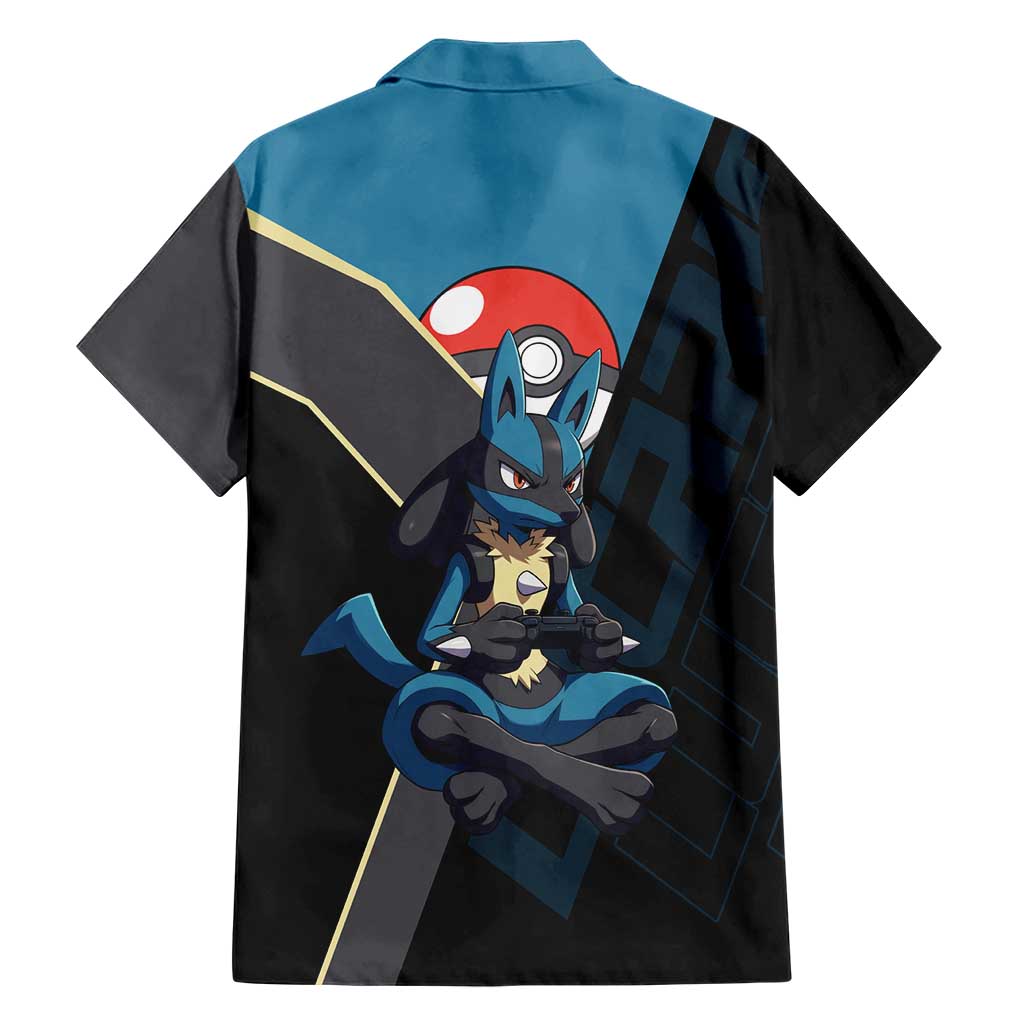 Lucario Poké Hawaiian Shirt Edgy Retro Anime Style