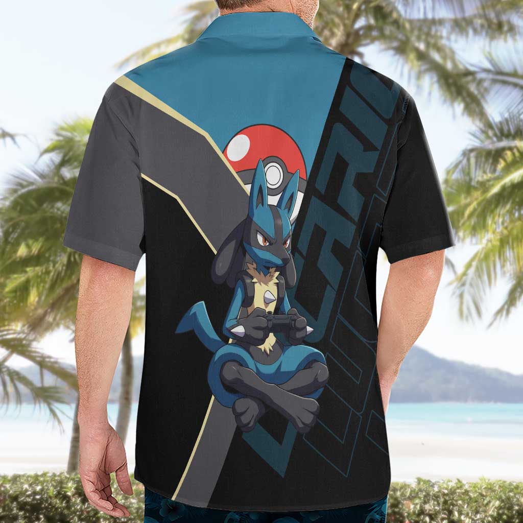 Lucario Poké Hawaiian Shirt Edgy Retro Anime Style
