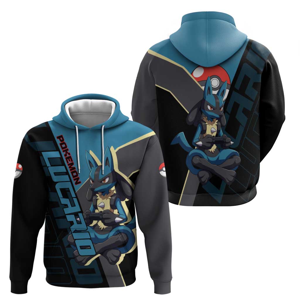 Lucario Poké Hoodie Edgy Retro Anime Style