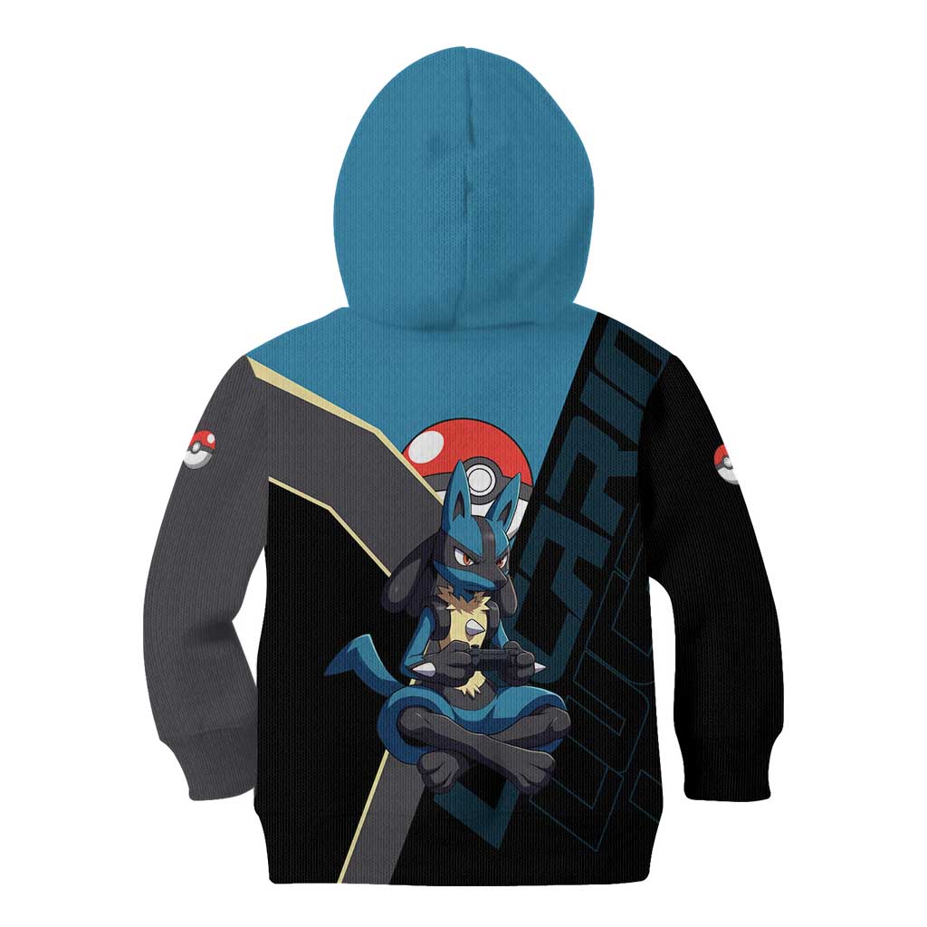 Lucario Poké Kid Hoodie Edgy Retro Anime Style