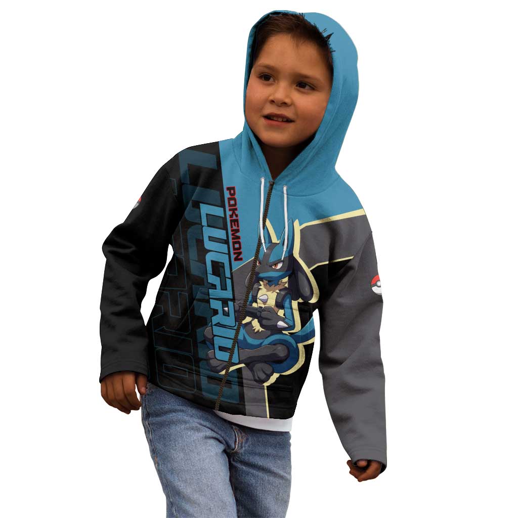 Lucario Poké Kid Hoodie Edgy Retro Anime Style