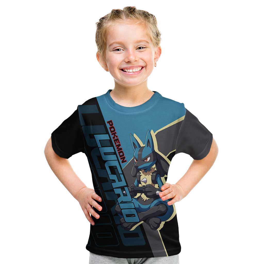 Lucario Poké Kid T Shirt Edgy Retro Anime Style