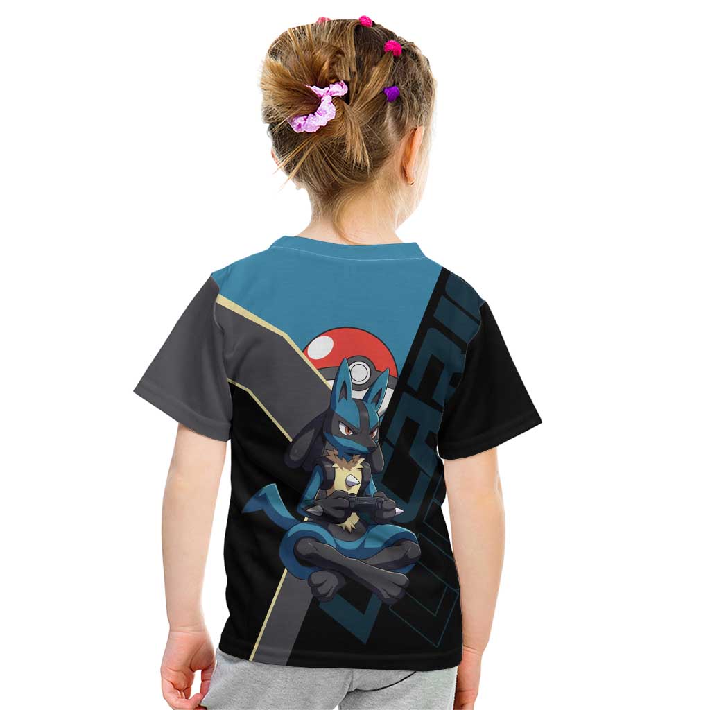 Lucario Poké Kid T Shirt Edgy Retro Anime Style