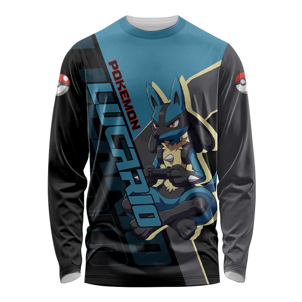 Lucario Poké Long Sleeve Shirt Edgy Retro Anime Style