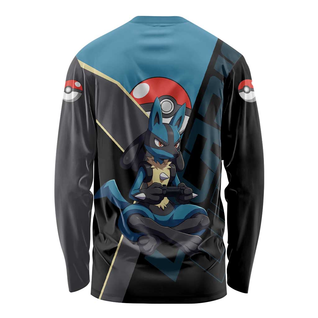 Lucario Poké Long Sleeve Shirt Edgy Retro Anime Style