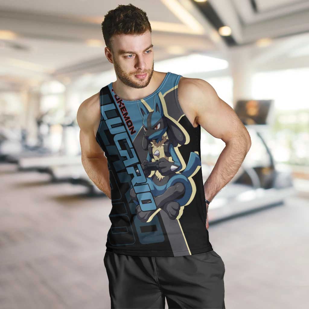 Lucario Poké Men Tank Top Edgy Retro Anime Style