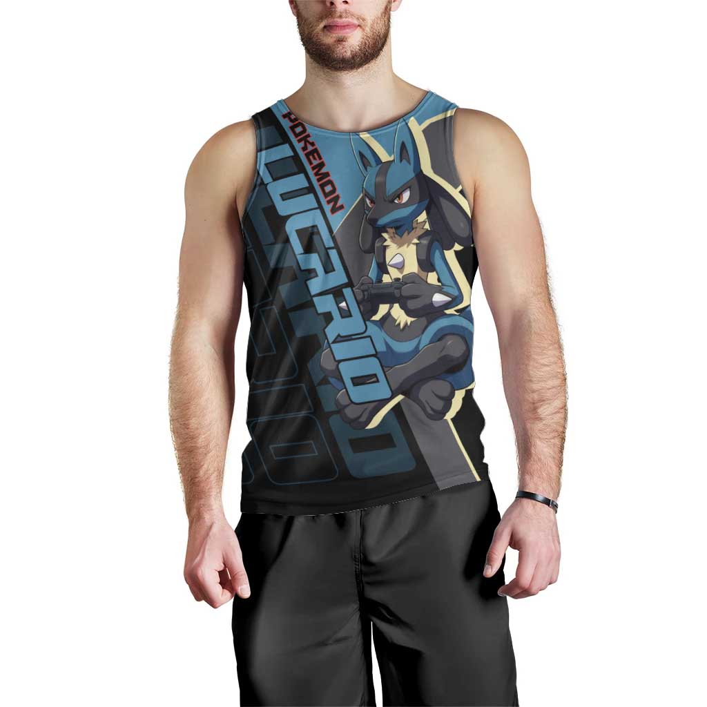 Lucario Poké Men Tank Top Edgy Retro Anime Style