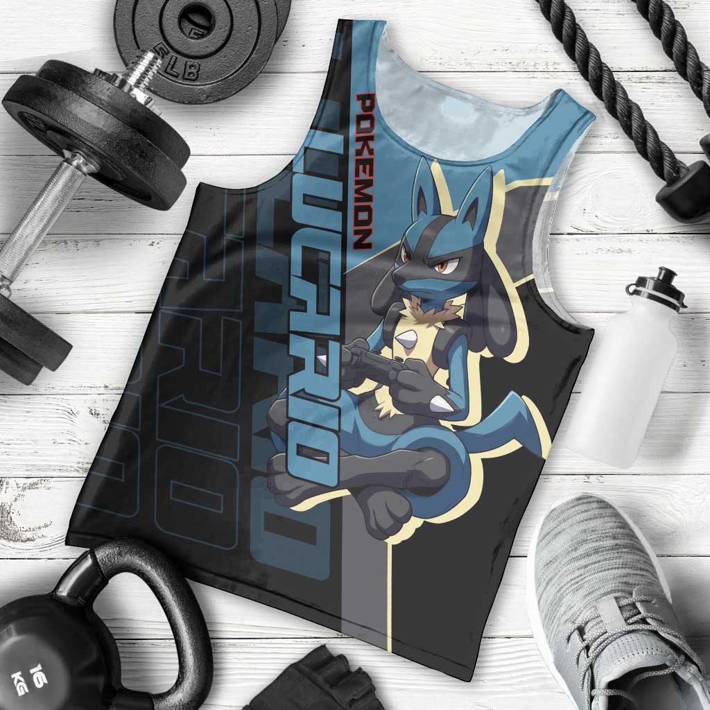Lucario Poké Men Tank Top Edgy Retro Anime Style