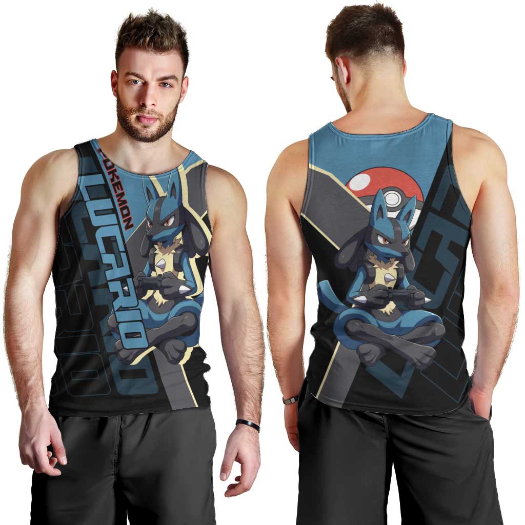 Lucario Poké Men Tank Top Edgy Retro Anime Style