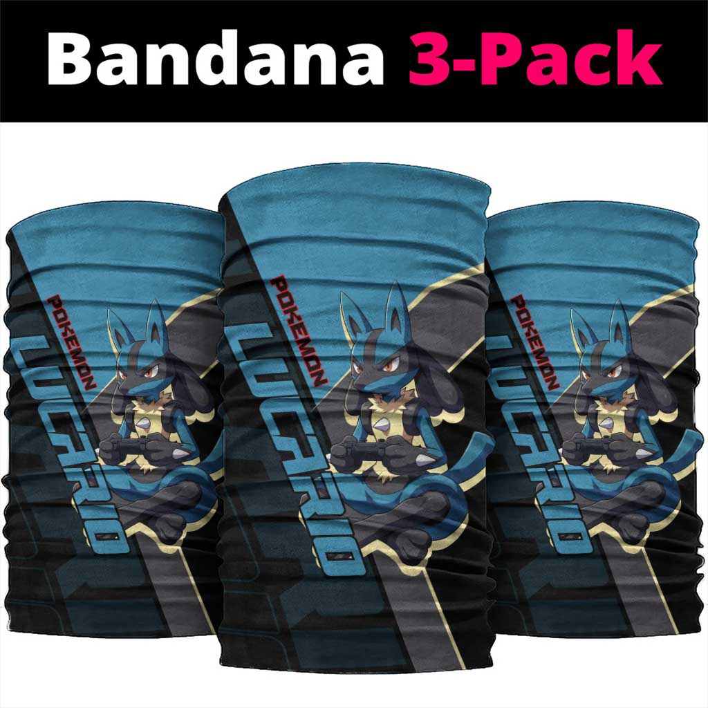 Lucario Poké Neck Gaiter Edgy Retro Anime Style