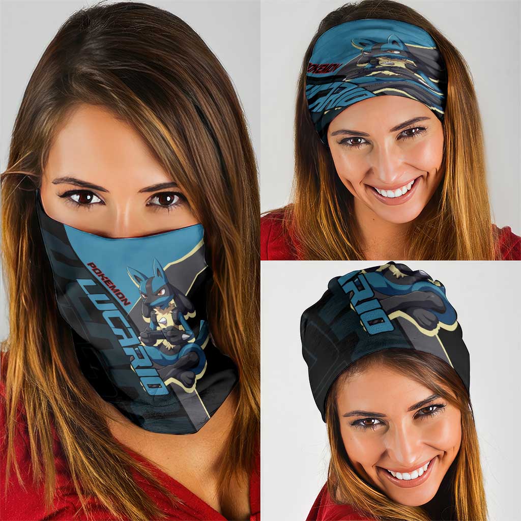 Lucario Poké Neck Gaiter Edgy Retro Anime Style