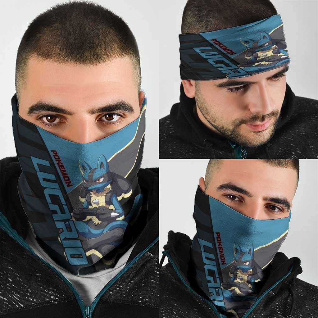 Lucario Poké Neck Gaiter Edgy Retro Anime Style