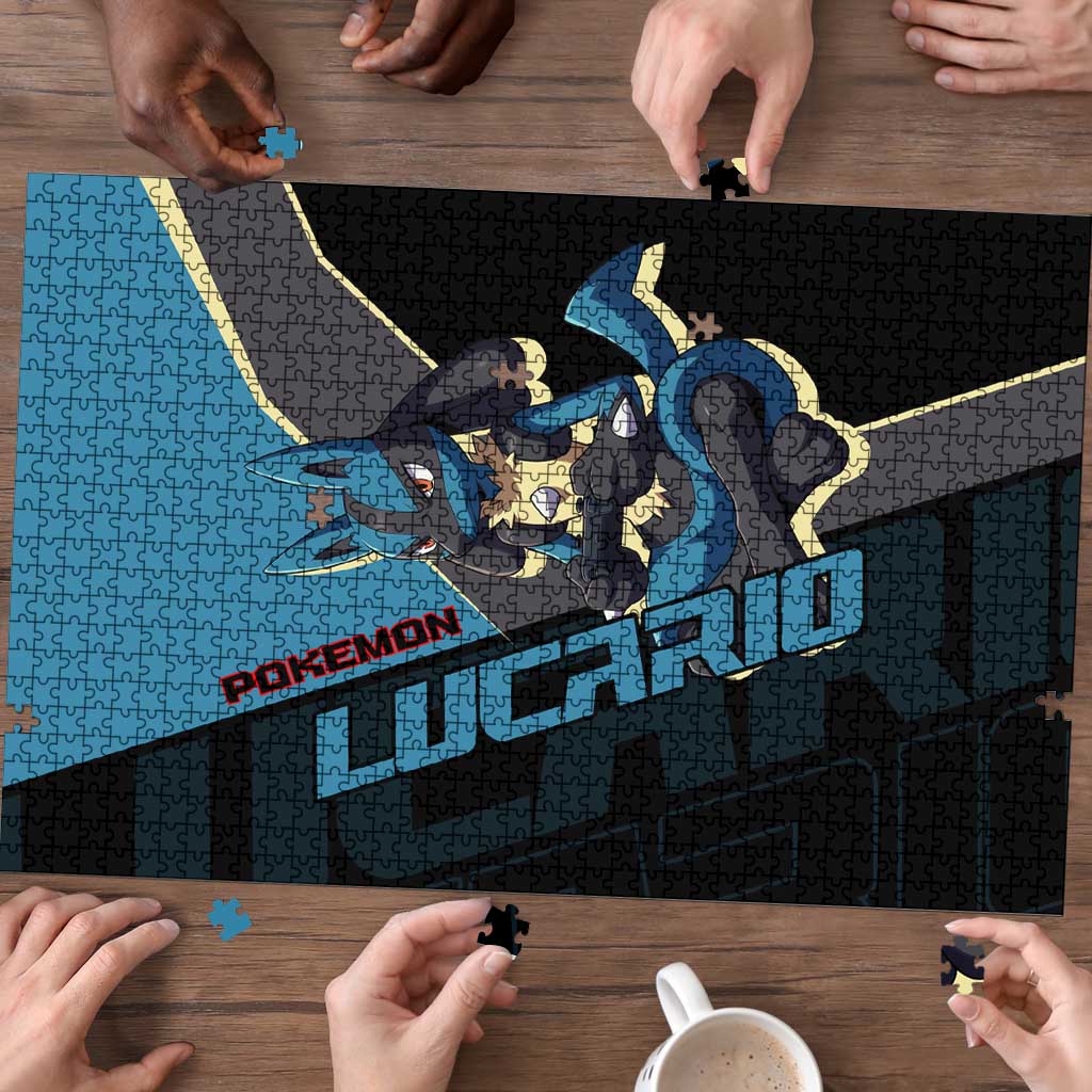 Lucario Poké Puzzle Edgy Retro Anime Style