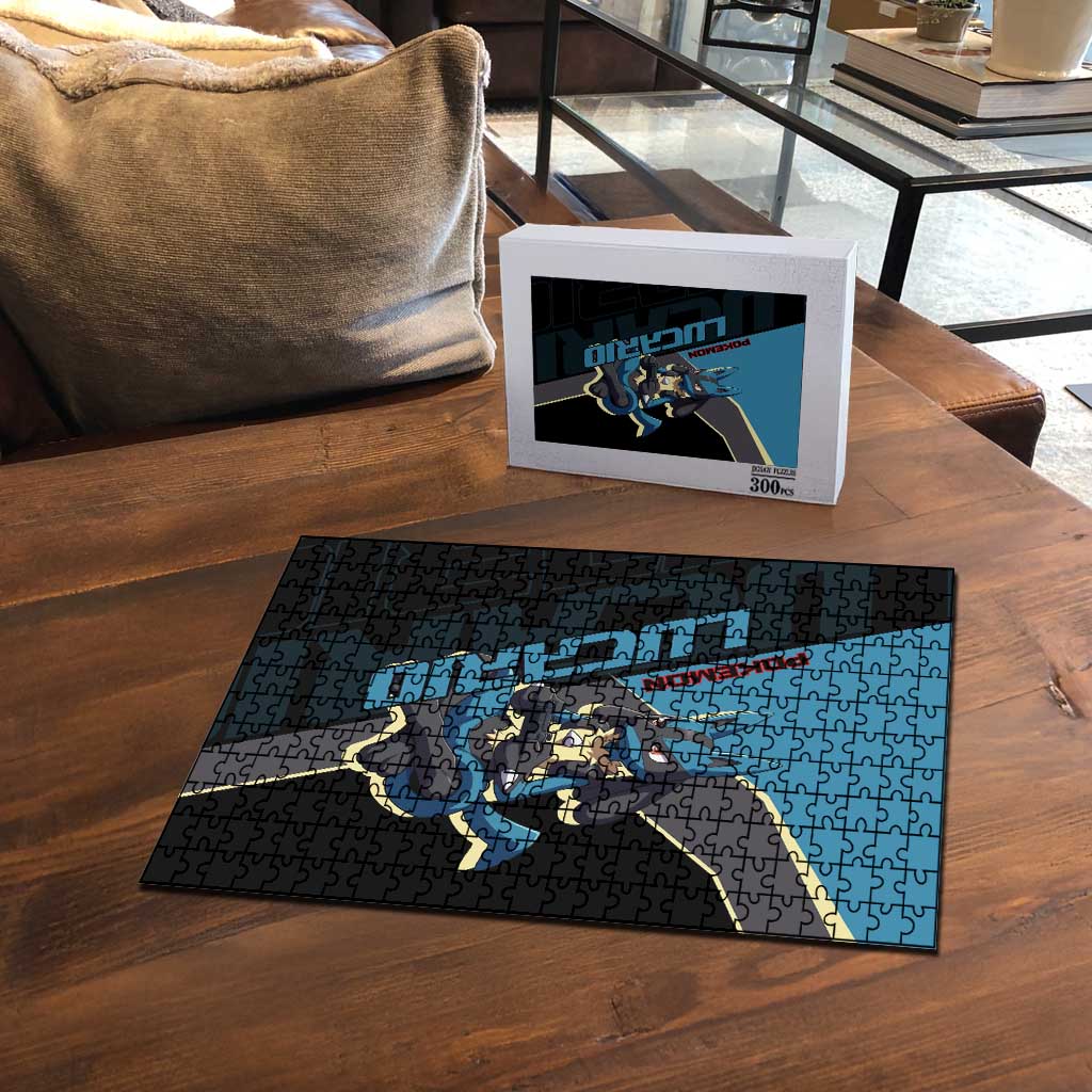 Lucario Poké Puzzle Edgy Retro Anime Style
