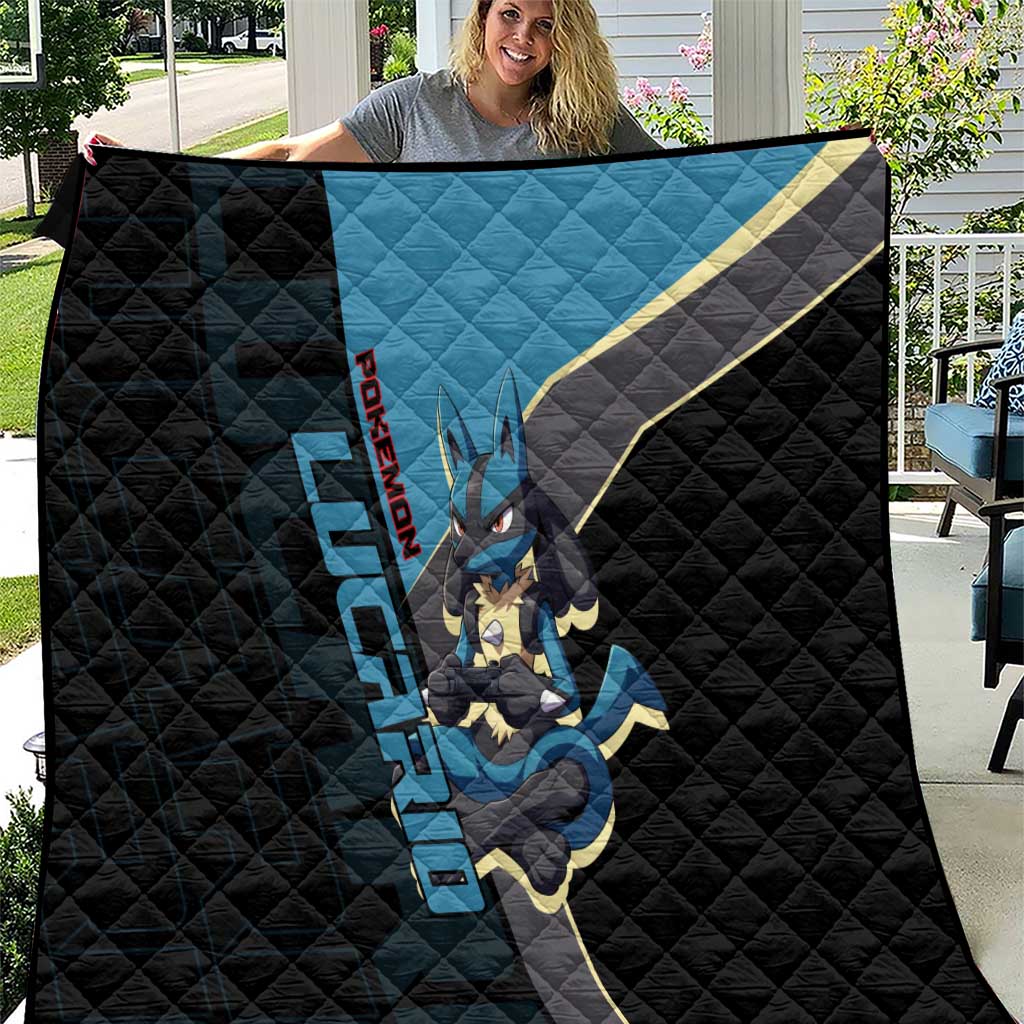 Lucario Poké Quilt Edgy Retro Anime Style