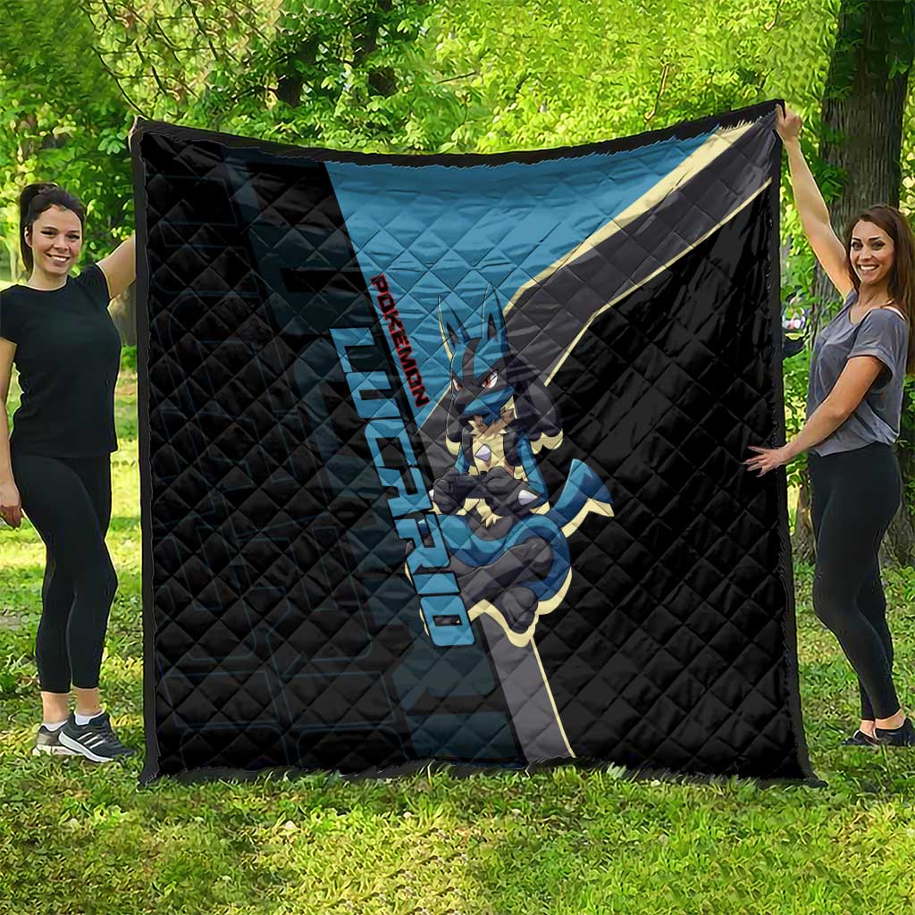 Lucario Poké Quilt Edgy Retro Anime Style