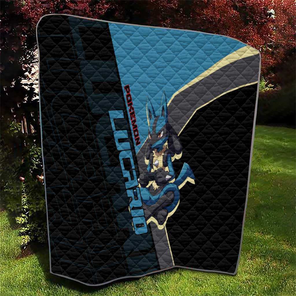 Lucario Poké Quilt Edgy Retro Anime Style