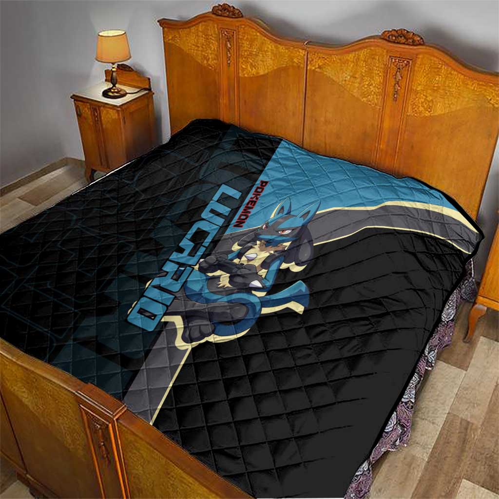 Lucario Poké Quilt Edgy Retro Anime Style