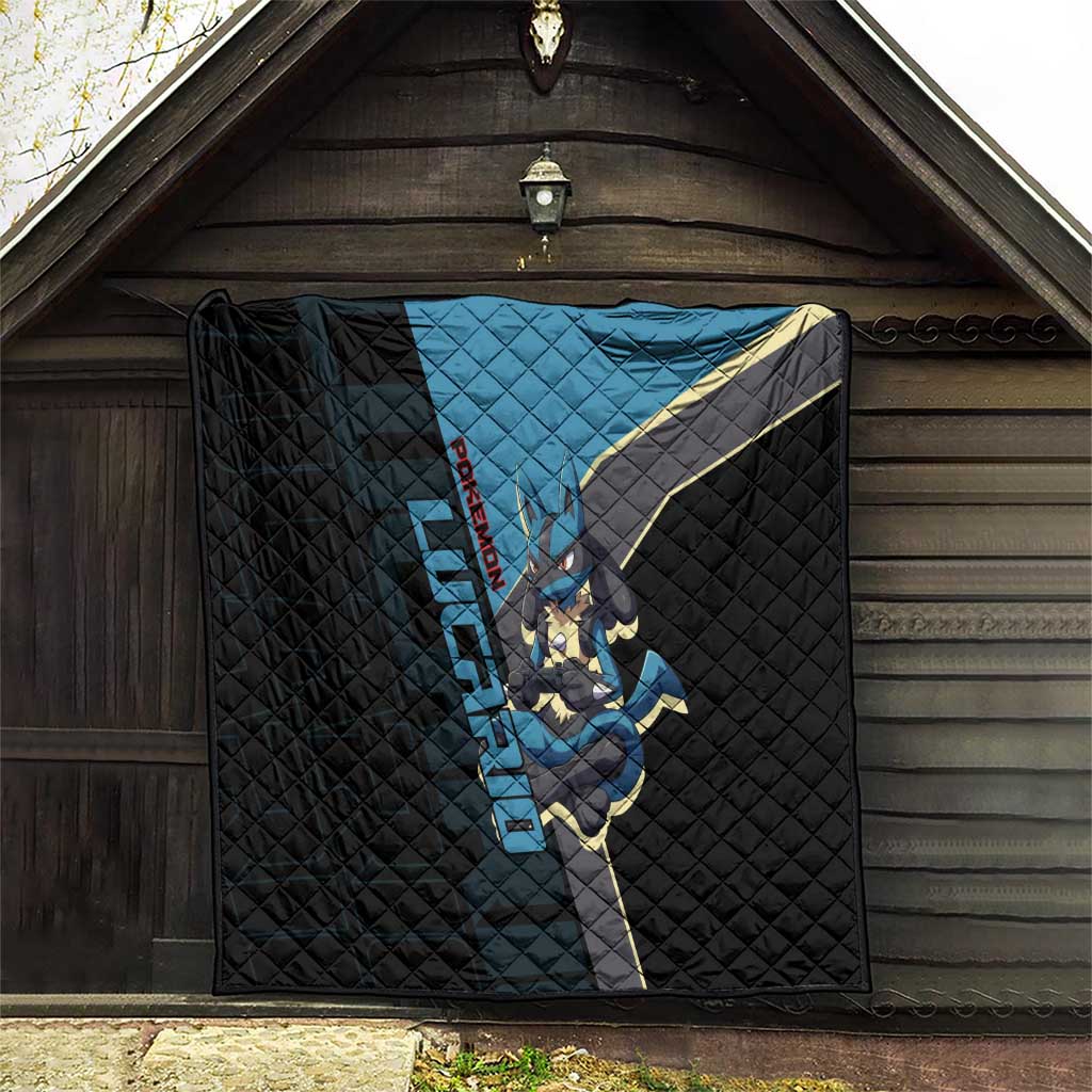 Lucario Poké Quilt Edgy Retro Anime Style