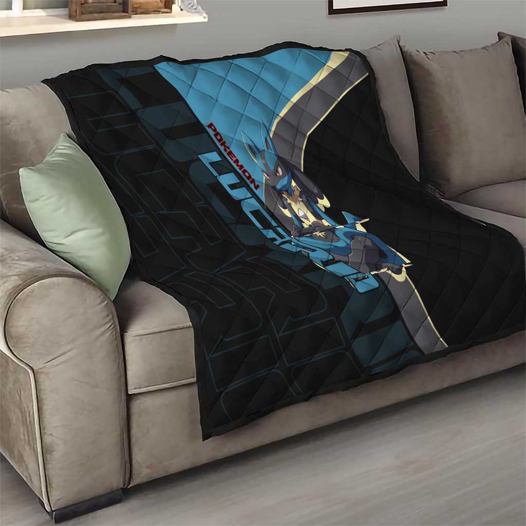 Lucario Poké Quilt Edgy Retro Anime Style
