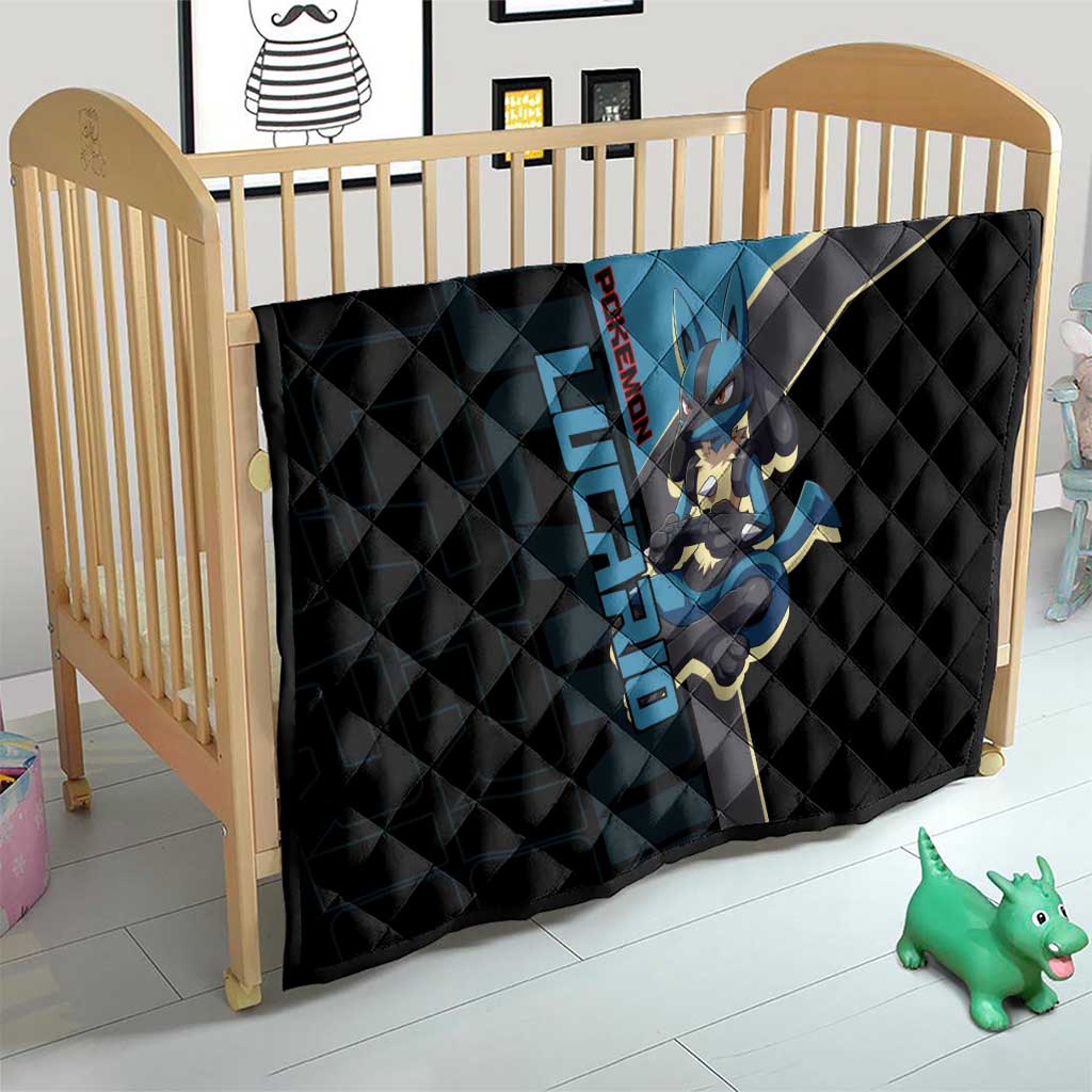 Lucario Poké Quilt Edgy Retro Anime Style
