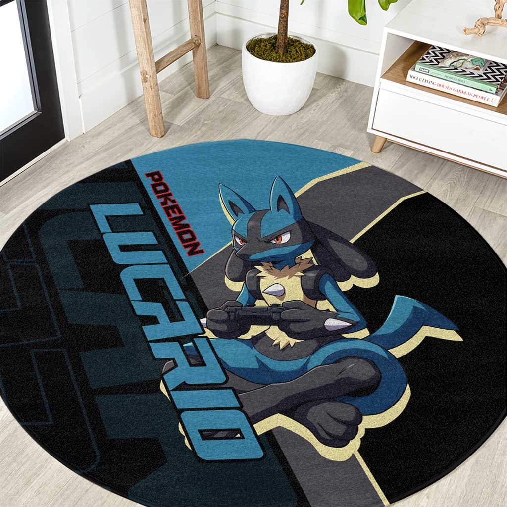Lucario Poké Round Carpet Edgy Retro Anime Style