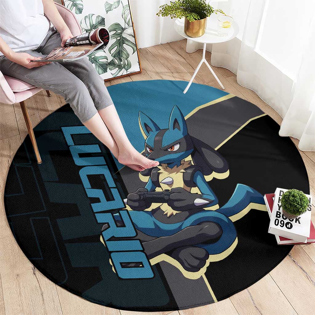Lucario Poké Round Carpet Edgy Retro Anime Style