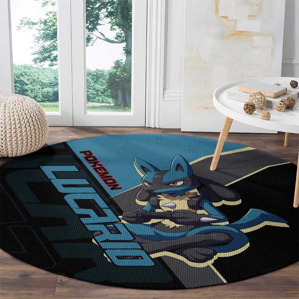 Lucario Poké Round Carpet Edgy Retro Anime Style