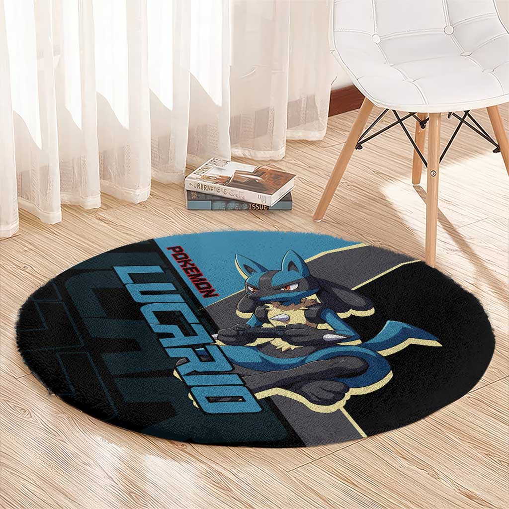 Lucario Poké Round Carpet Edgy Retro Anime Style