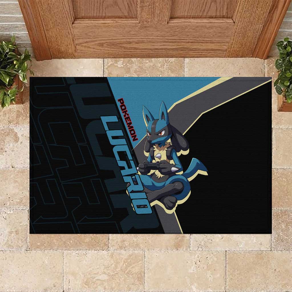 Lucario Poké Rubber Doormat Edgy Retro Anime Style
