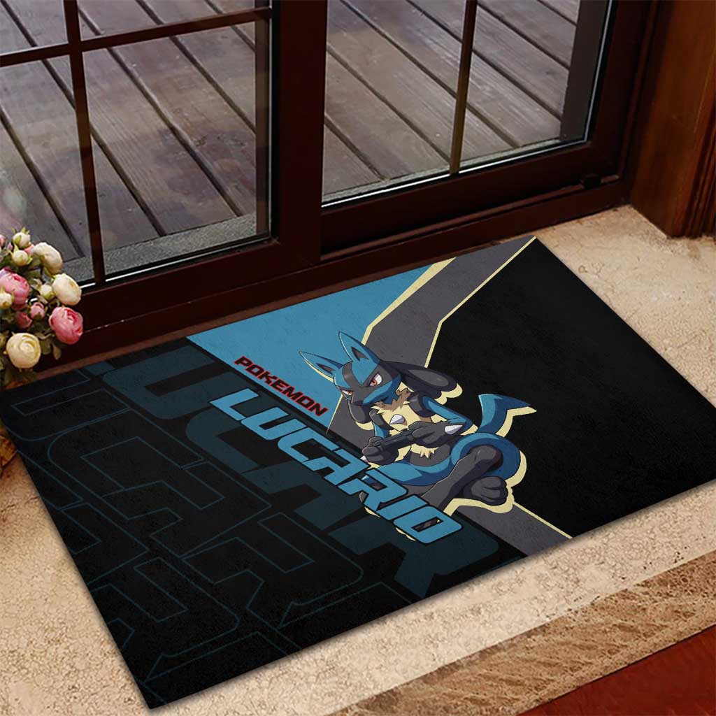 Lucario Poké Rubber Doormat Edgy Retro Anime Style