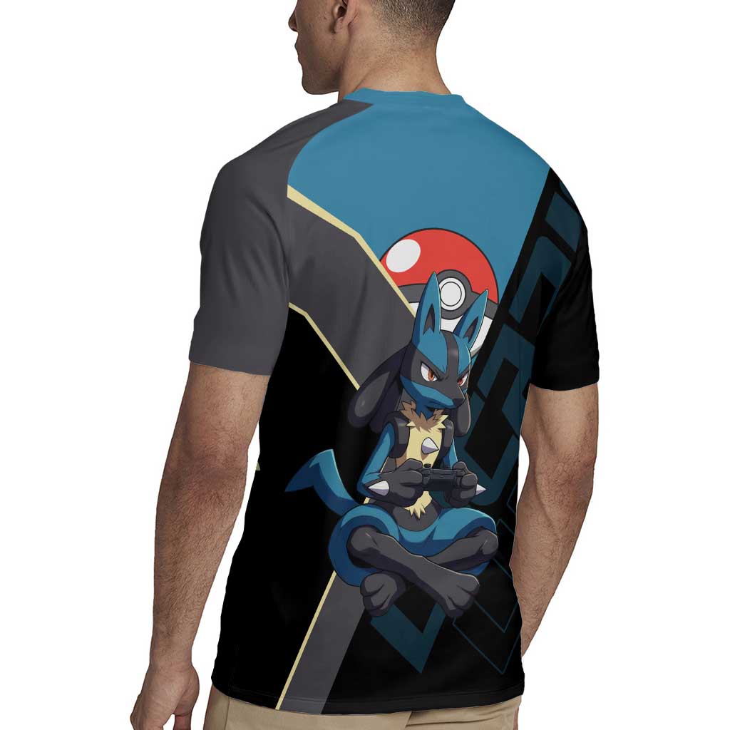 Lucario Poké Rugby Jersey Edgy Retro Anime Style