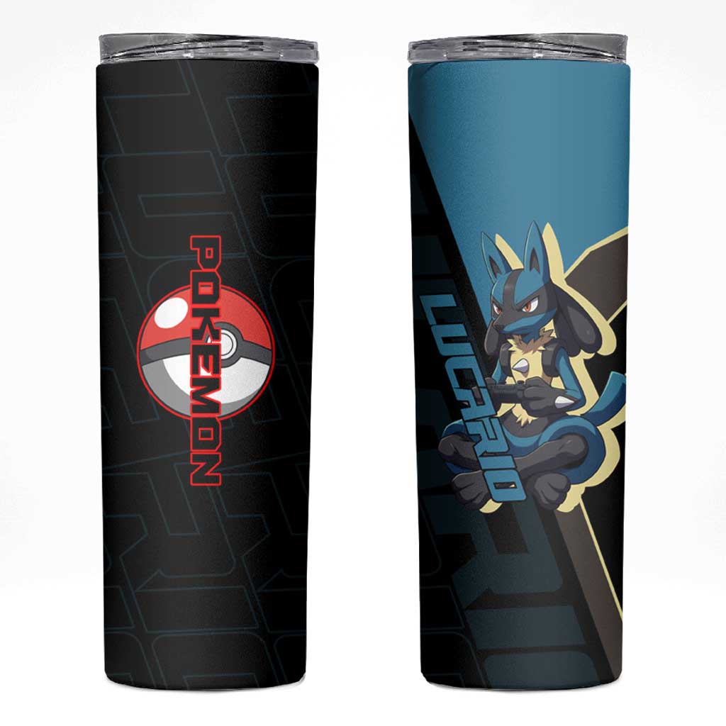 Lucario Poké Skinny Tumbler Edgy Retro Anime Style