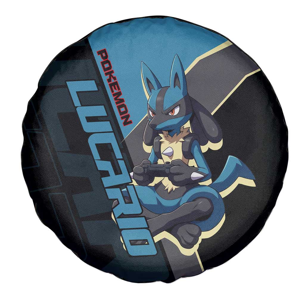 Lucario Poké Spare Tire Cover Edgy Retro Anime Style
