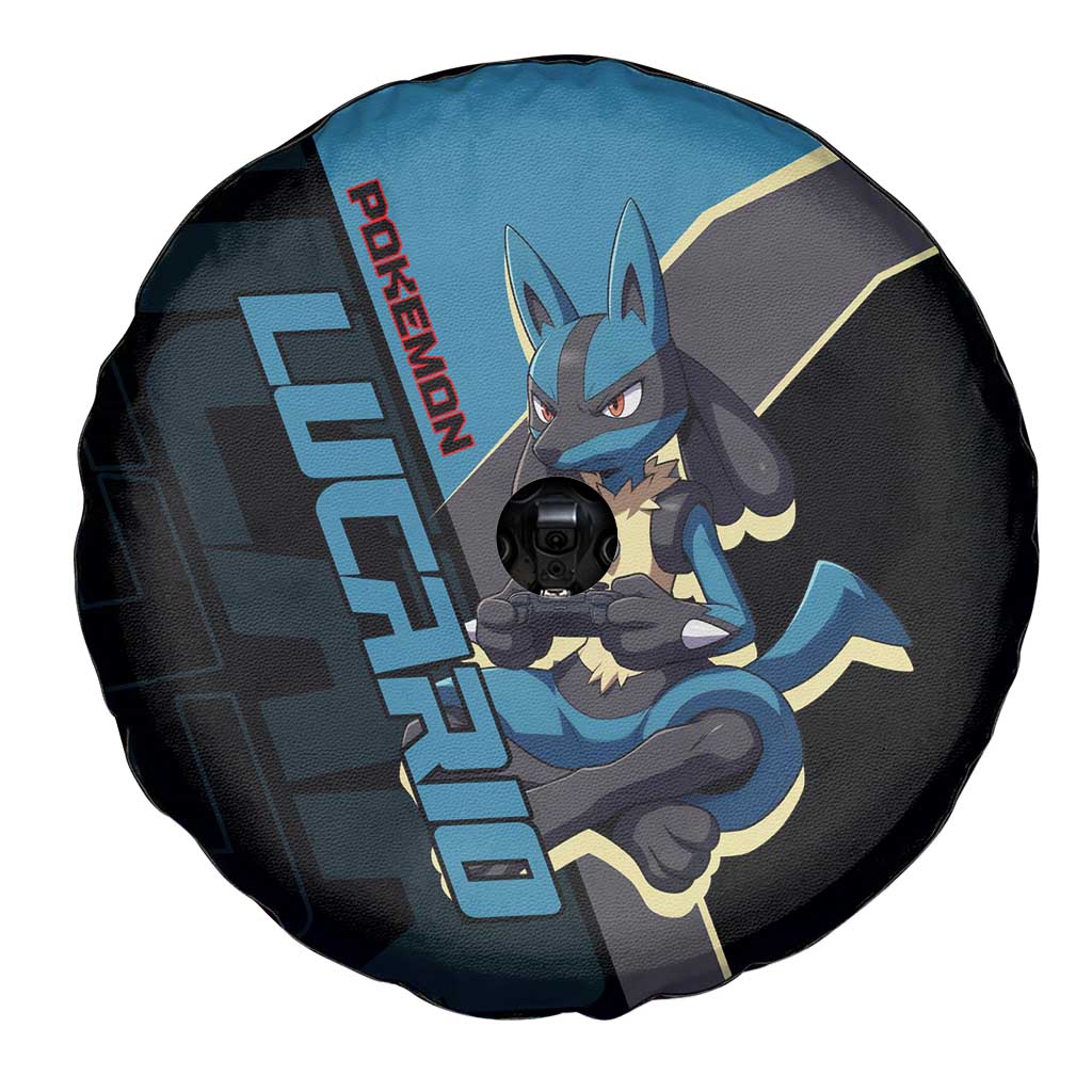Lucario Poké Spare Tire Cover Edgy Retro Anime Style
