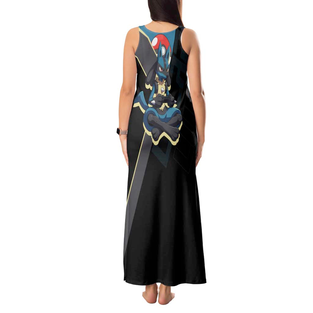 Lucario Poké Tank Maxi Dress Edgy Retro Anime Style