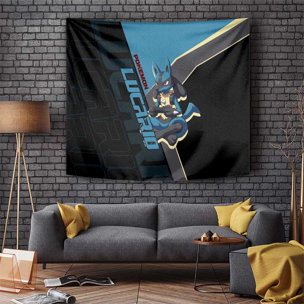 Lucario Poké Tapestry Edgy Retro Anime Style