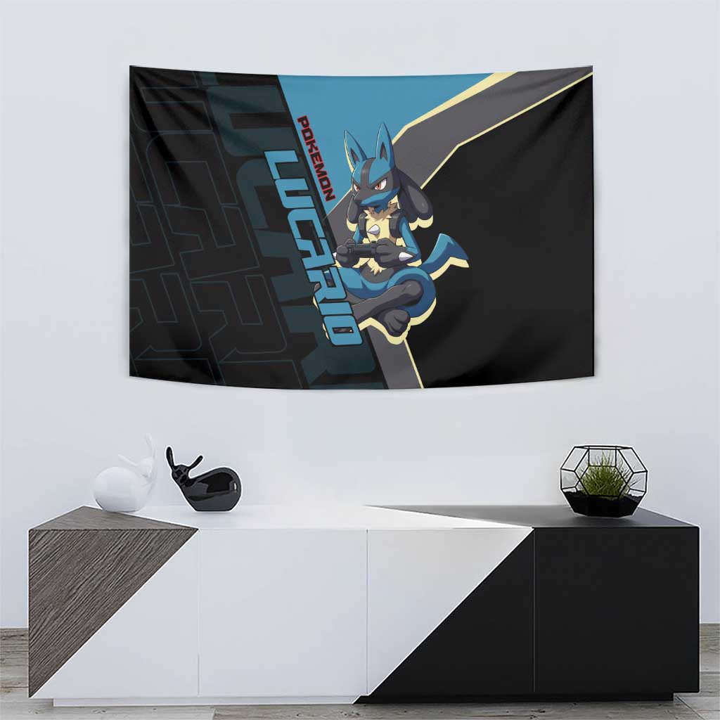 Lucario Poké Tapestry Edgy Retro Anime Style