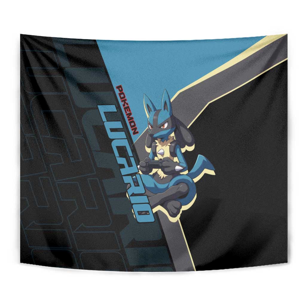 Lucario Poké Tapestry Edgy Retro Anime Style