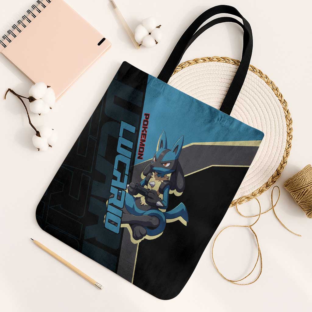 Lucario Poké Tote Bag Edgy Retro Anime Style