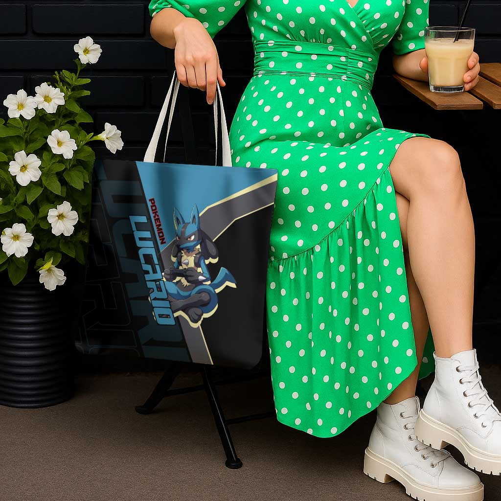 Lucario Poké Tote Bag Edgy Retro Anime Style