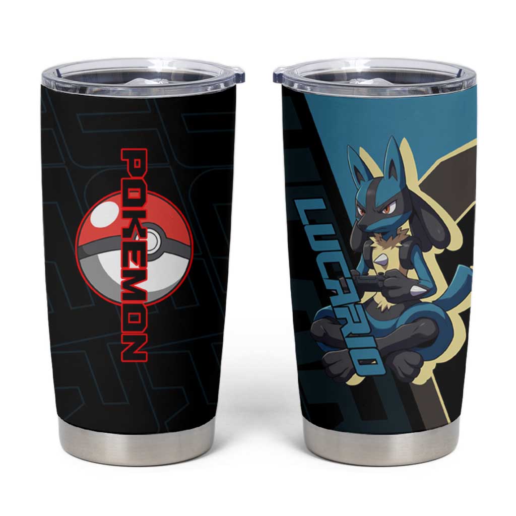 Lucario Poké Tumbler Cup Edgy Retro Anime Style