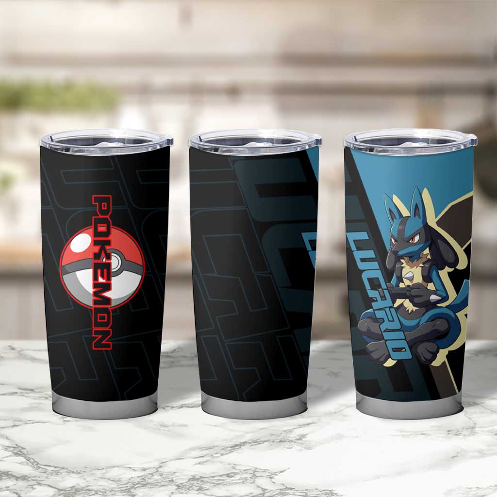 Lucario Poké Tumbler Cup Edgy Retro Anime Style