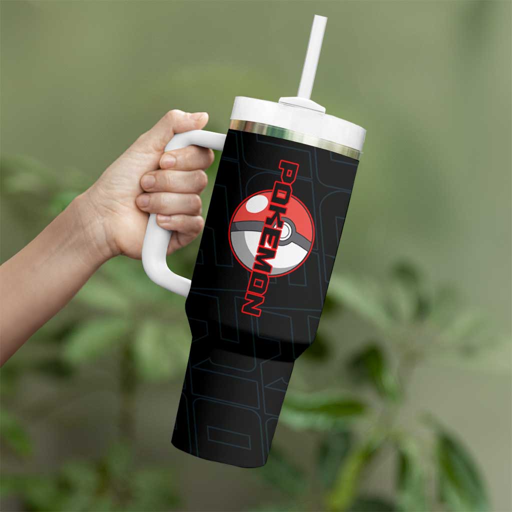 Lucario Poké Tumbler With Handle Edgy Retro Anime Style