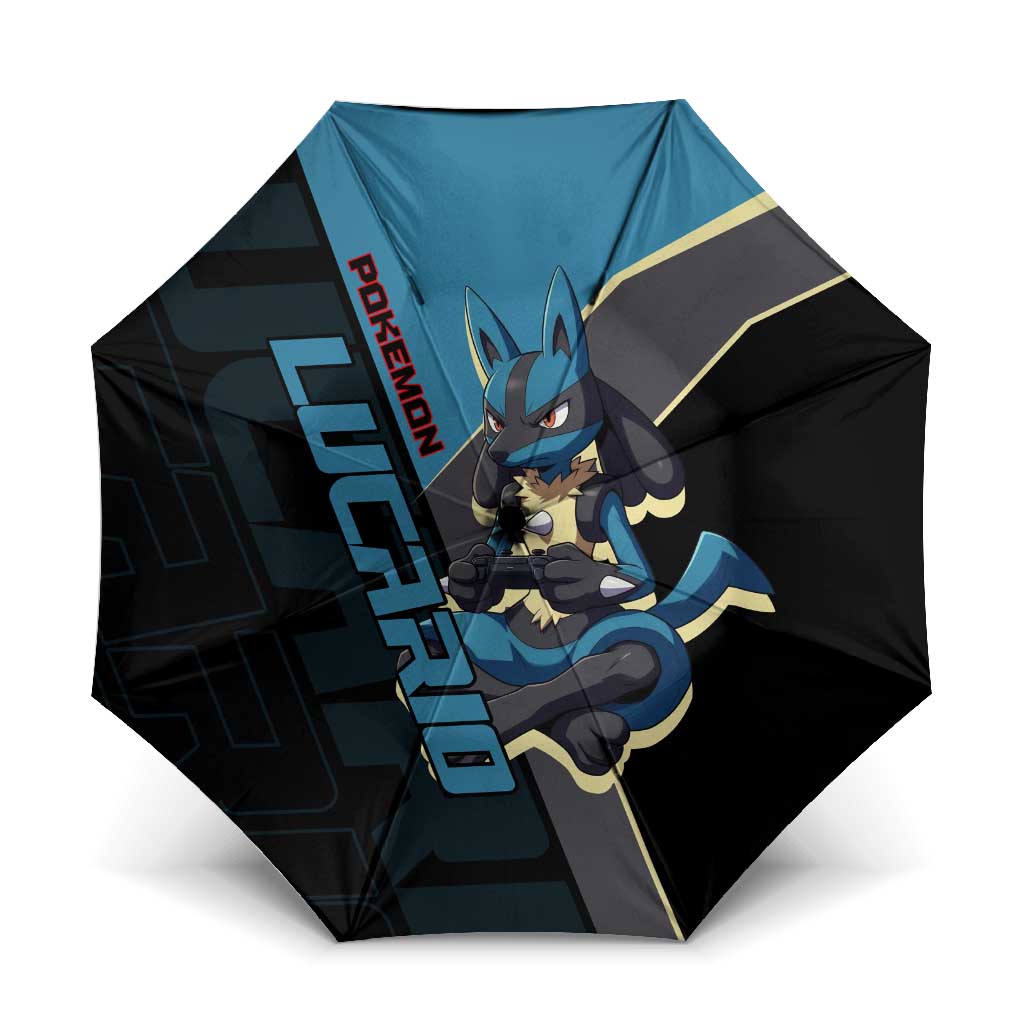Lucario Poké Umbrella Edgy Retro Anime Style