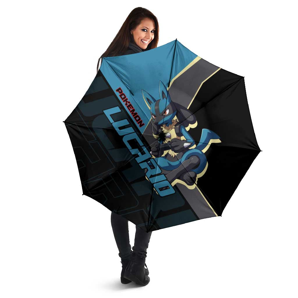 Lucario Poké Umbrella Edgy Retro Anime Style