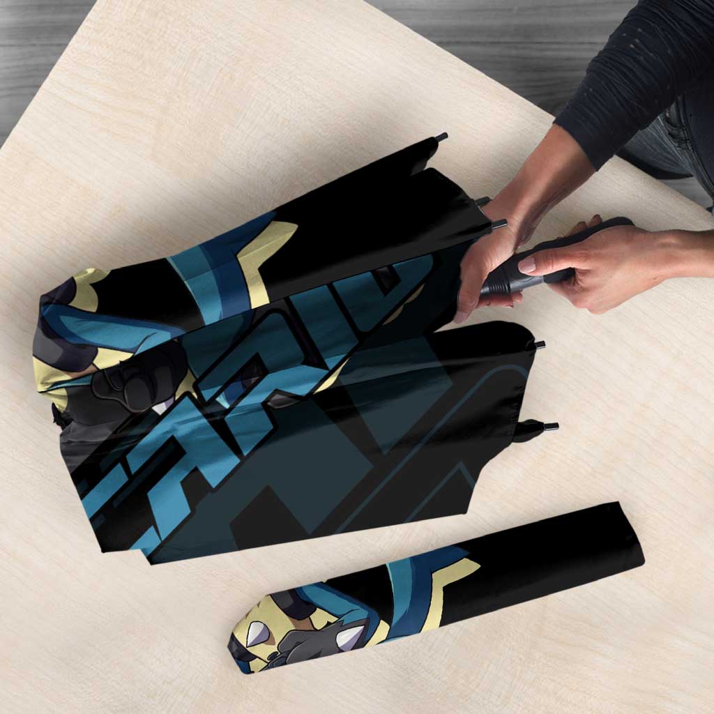 Lucario Poké Umbrella Edgy Retro Anime Style