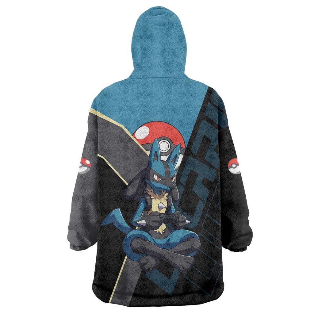 Lucario Poké Wearable Blanket Hoodie Edgy Retro Anime Style